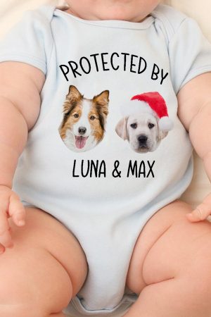 Protected By - Personalized Photo Baby Onesie