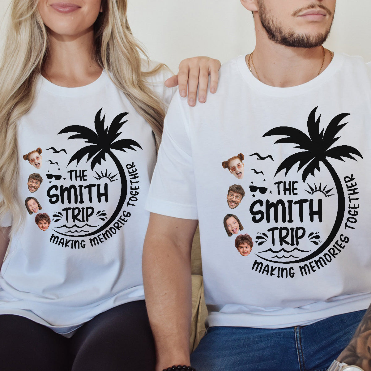 Family Vacation - Personalized Photo Matching Shirt And Baby Onesie - Image 2