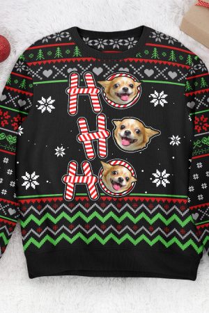 Ho Ho Ho - Personalized Photo Ugly Christmas Sweater