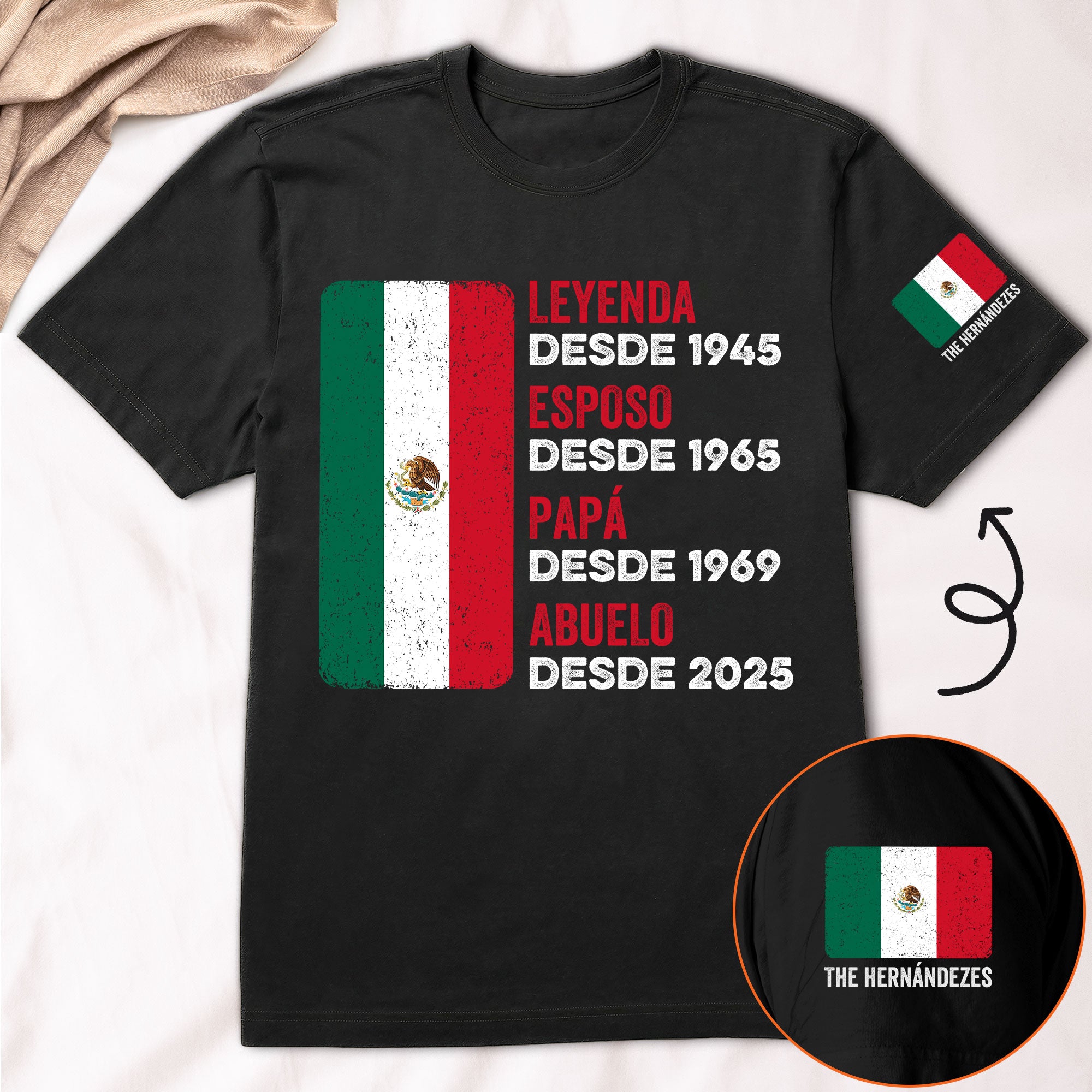 Leyenda Papá Abuelo - Hispanic, Mexico, Puerto Rico, El Salvador, Cuba, Dr - PersonalizedOne Size Shirt