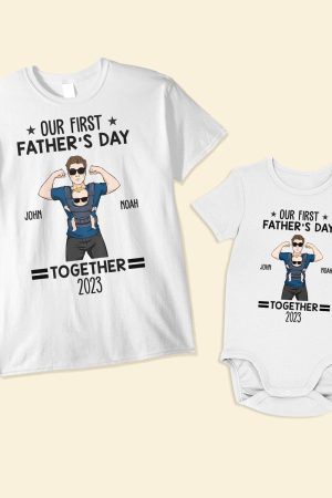 Our First Father's Day Together - Personalized Matching Family Shirts