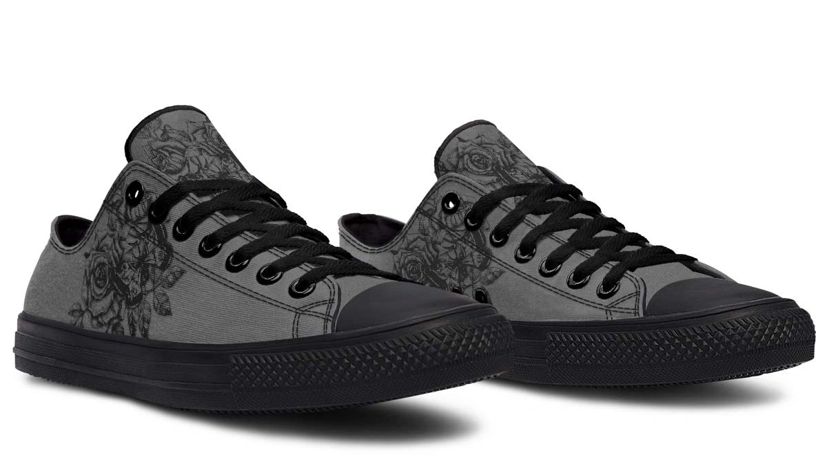 Moth & Rose Black Low Top Sneakers - Urban Streetwear - Image 3