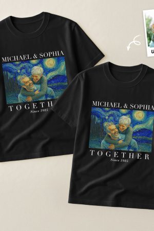 Together Since Couple Shirts Van Gogh Art - Personalized Photo Couple Matching Shirts