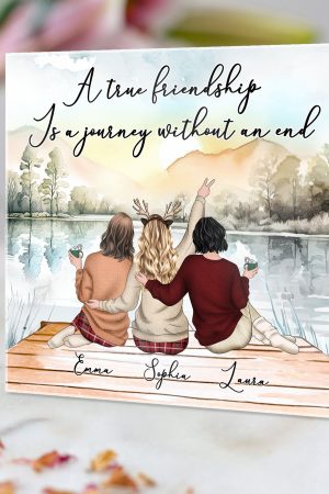 A True Friendship Is A Journey Without An End - Personalized Acrylic Plaque