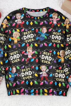 Custom Kid Face - Christmas Time - Personalized Photo Ugly Sweater