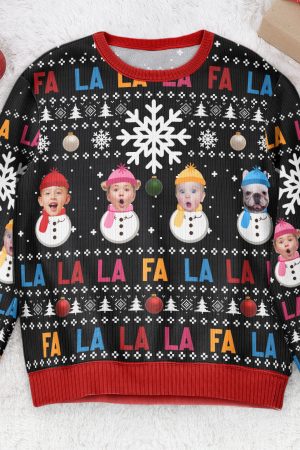 Fa La La La La La La La La - Personalized Photo Ugly Sweater
