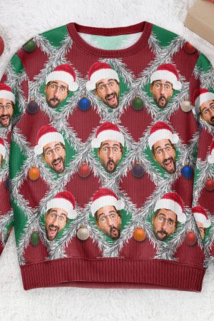 Family Funny Faces - Personalized Photo Ugly Sweater