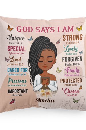 God Says I Am Unique - Personalized Pillow (Insert Included)