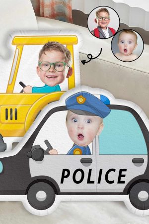 Kids Riding Vehicle  - Personalized Photo Custom Shaped Pillow