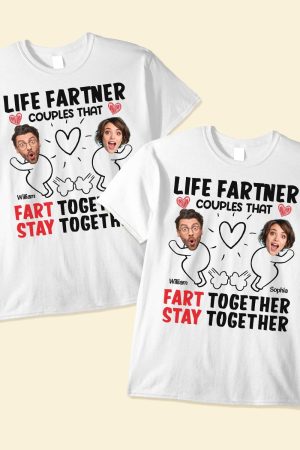 Life Fartner - Personalized Photo Matching Couple Shirts