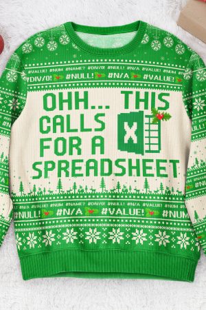 This Calls For A Spreadsheet - Funny Ugly For Coworkers, Boss - Personalized Ugly Sweater