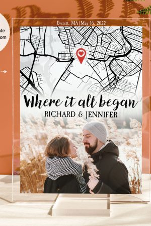 Where It All Began Location Map - Personalized Acrylic Photo Plaque