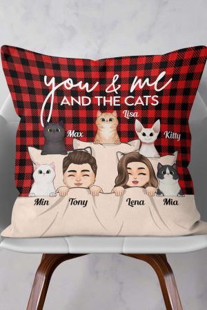You & Me And The Cats - Personalized Pillow (Insert Included)